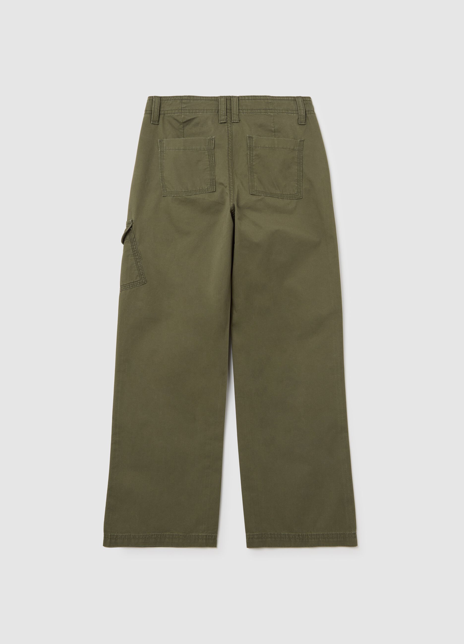 Wide-leg cargo trousers in cotton