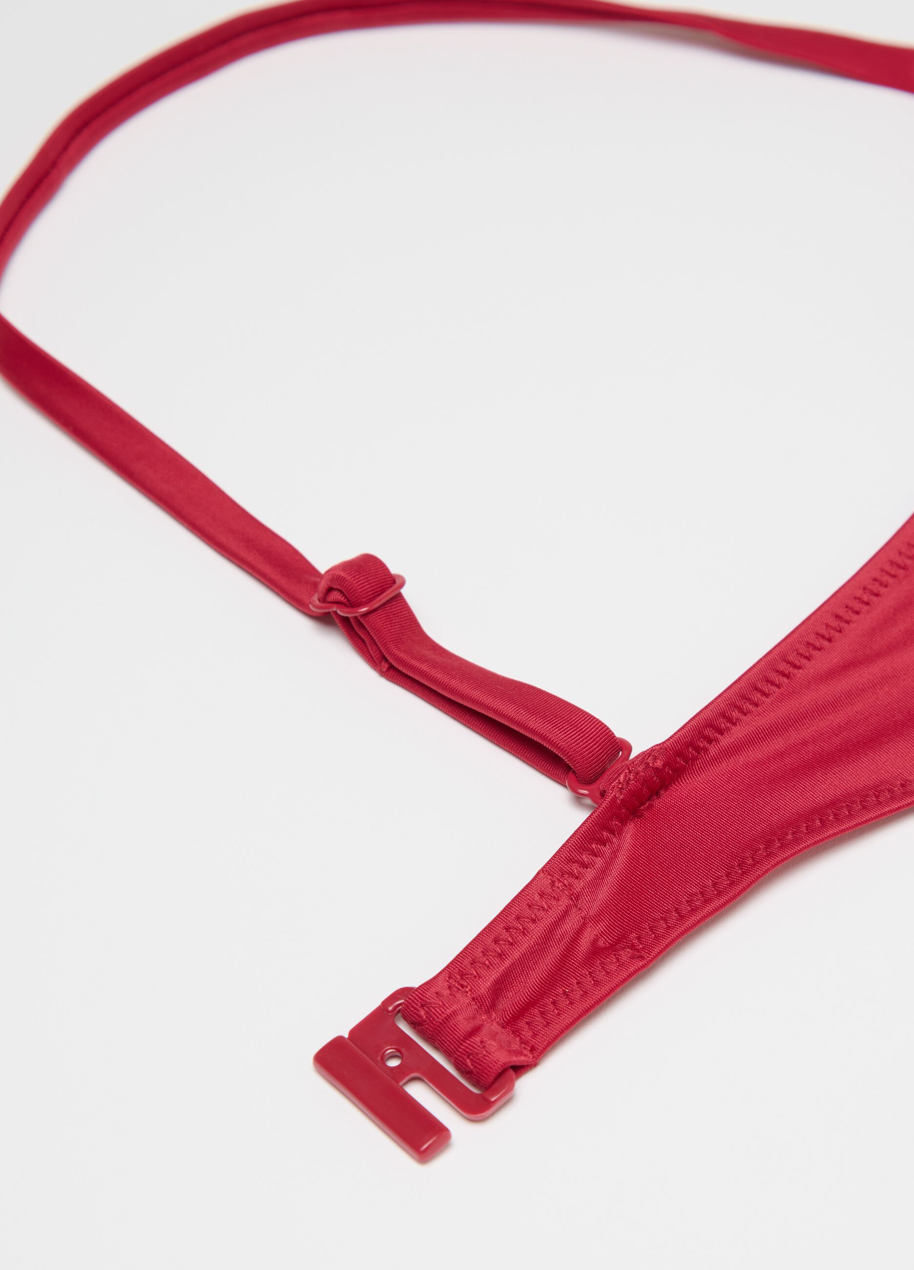 Red bralette bikini top with removable padding