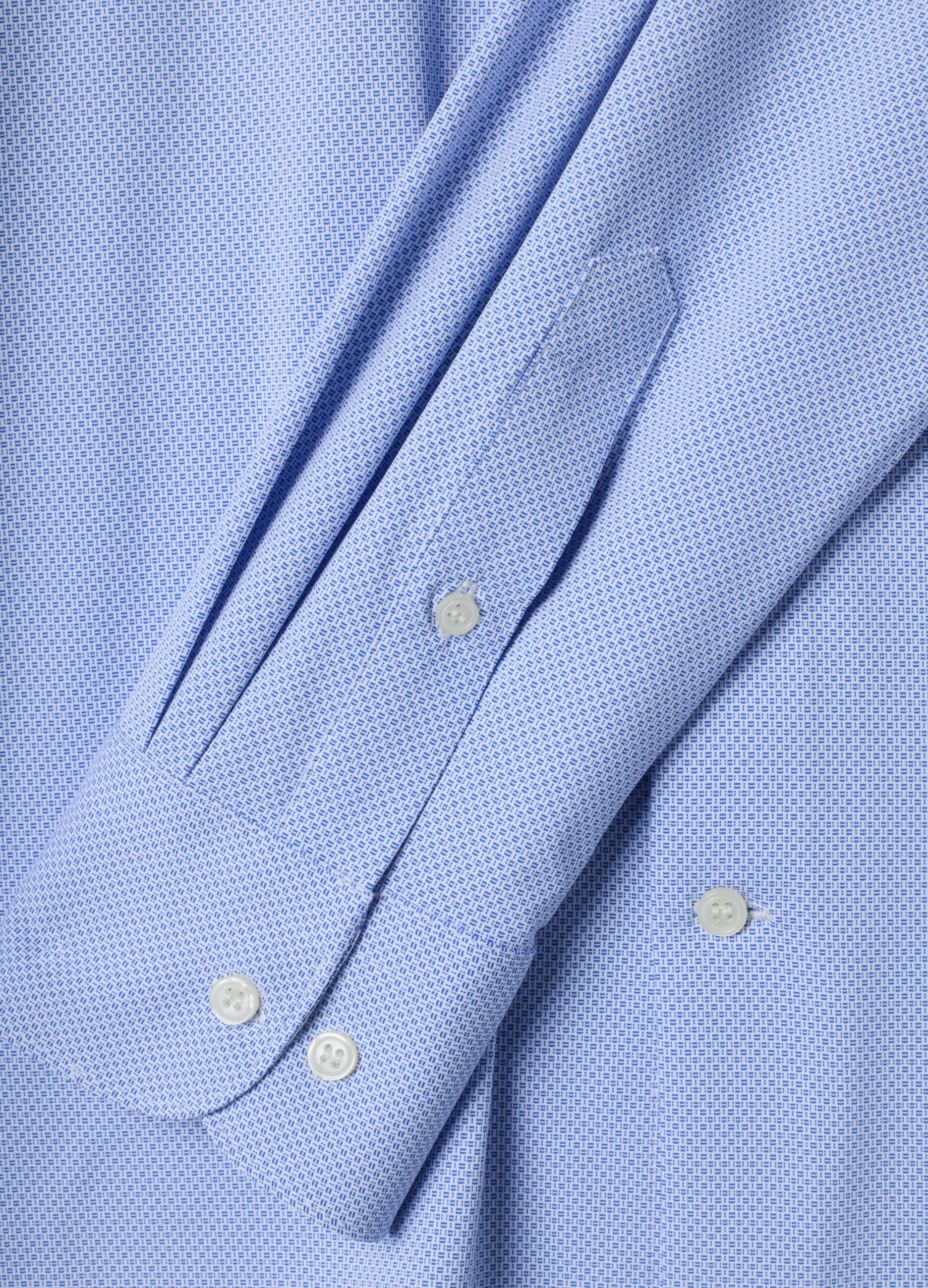 Camicia traspirante azzurra in tessuto elasticizzato 4 Way Stretch slim fit