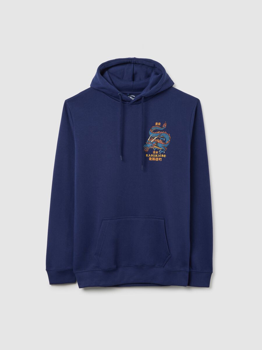 Blue Cotton Blend Hoodie_4
