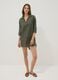Green pure organic cotton kaftan with V-neck_0