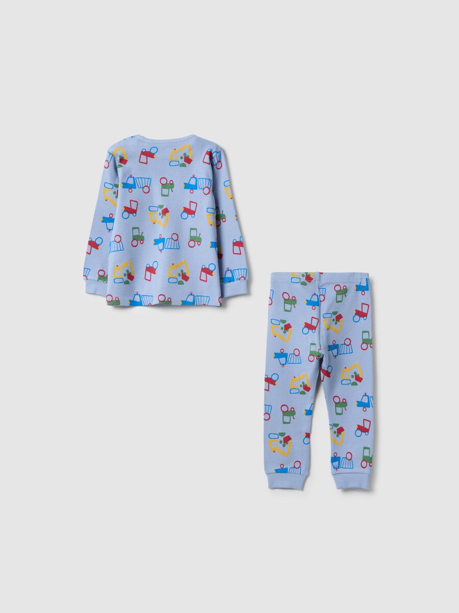 Multicoloured regular fit baby pyjamas in cotton blend with print_1