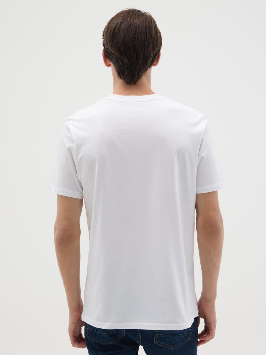 White pure cotton T-shirt regular fit_3