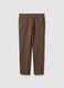 Brown slim-fit stretch cotton twill chino trousers_4