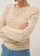 Beige pure cotton jumper regular fit with perforated design_3