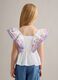 Tank top bianco in puro cotone con volant ricamati regular fit_2