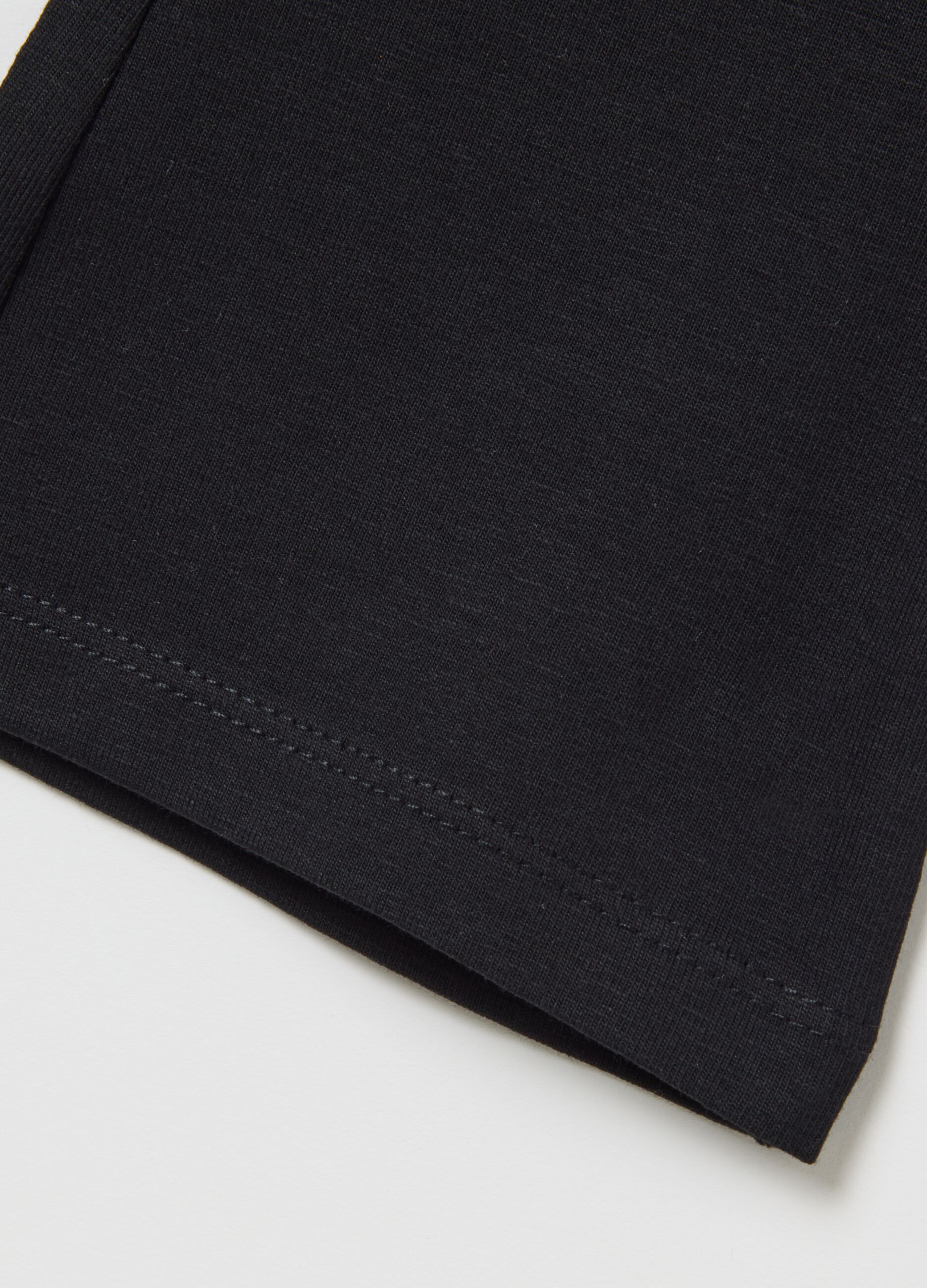Girls' Black Cotton Flare Leggings