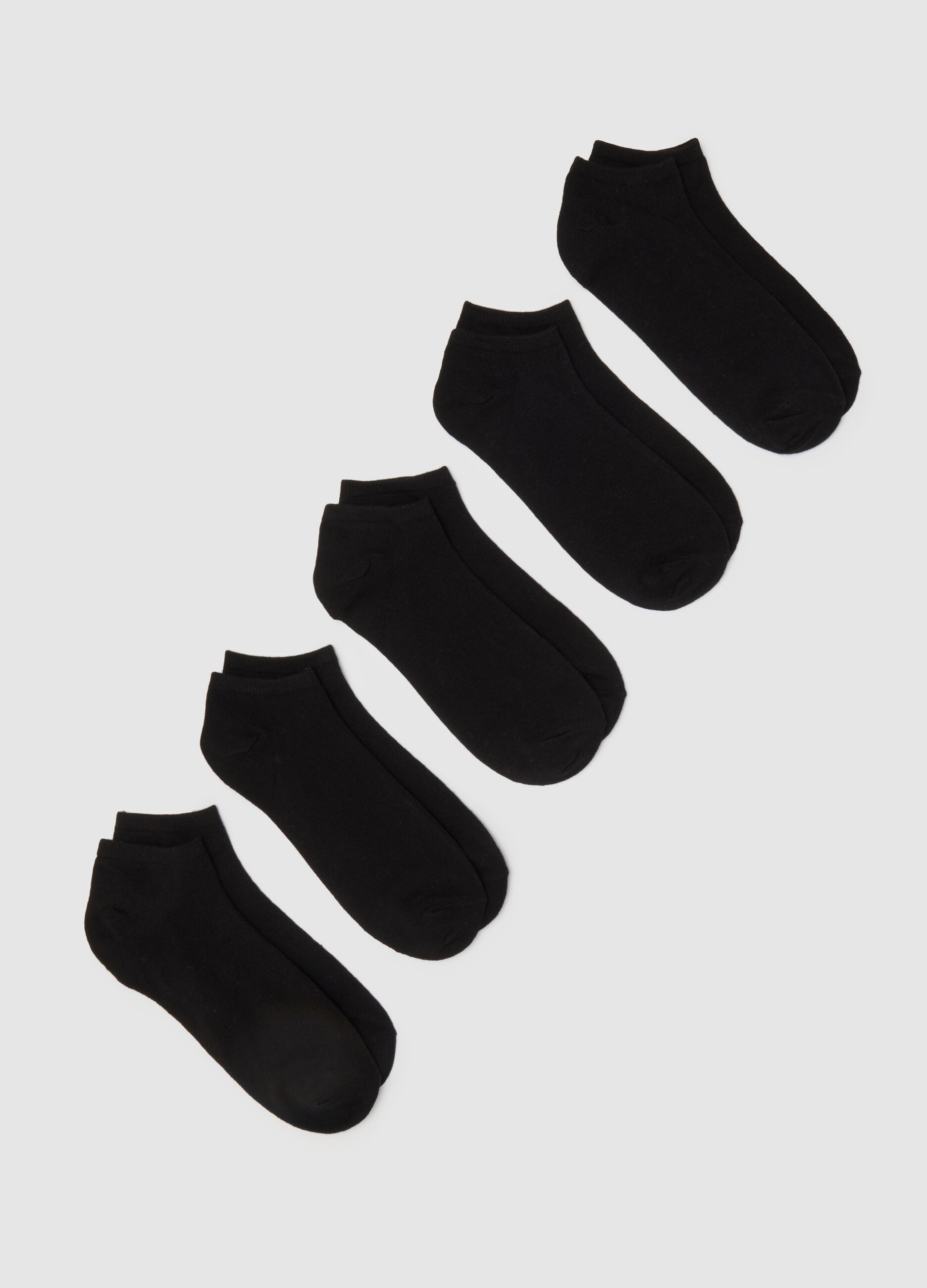 Set of women's short black cotton stretchy socks