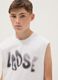 White pure cotton oversized-fit vest for boys_2