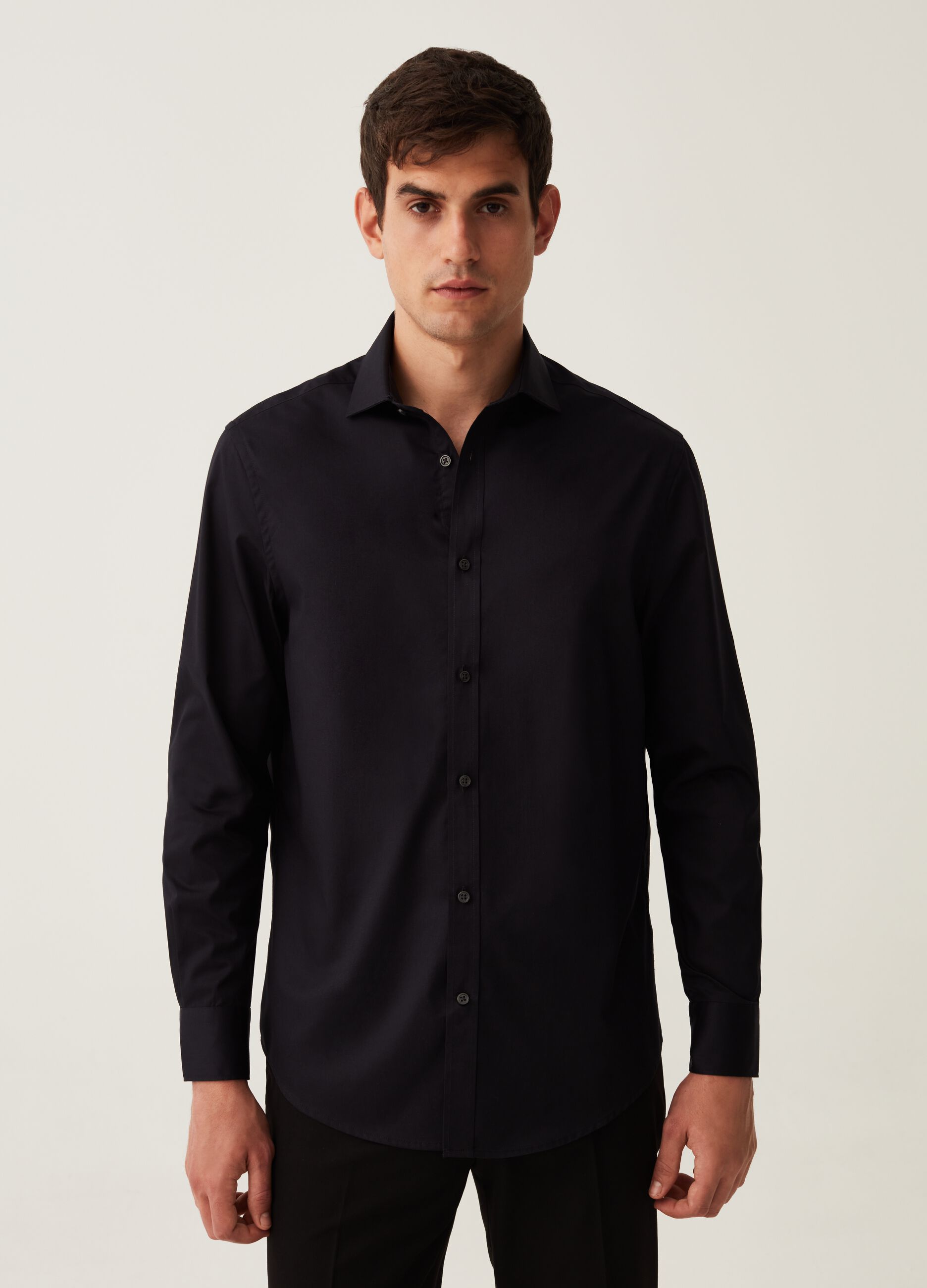 Camicia regular fit tinta unita_1
