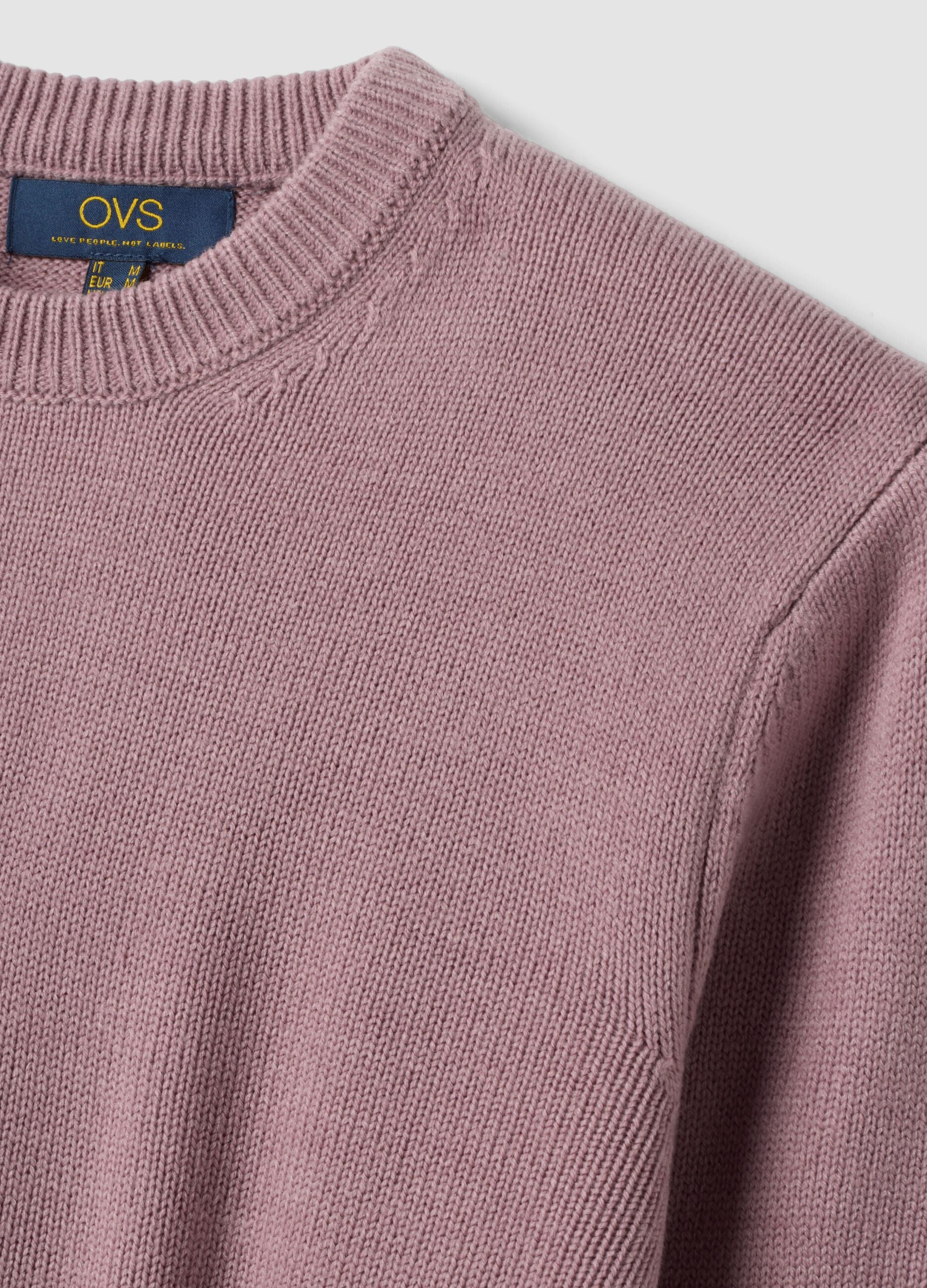 Maglia rosa girocollo in jersey knit regular fit