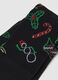 Black cotton blend Christmas long socks_1