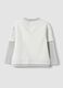 White oversized pure cotton T-shirt with print for baby boy_1