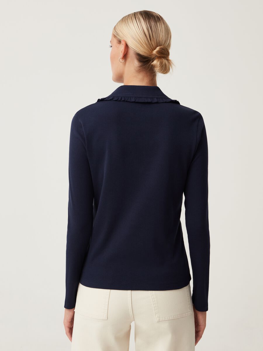 Maglia con scollo a polo e rouche_2