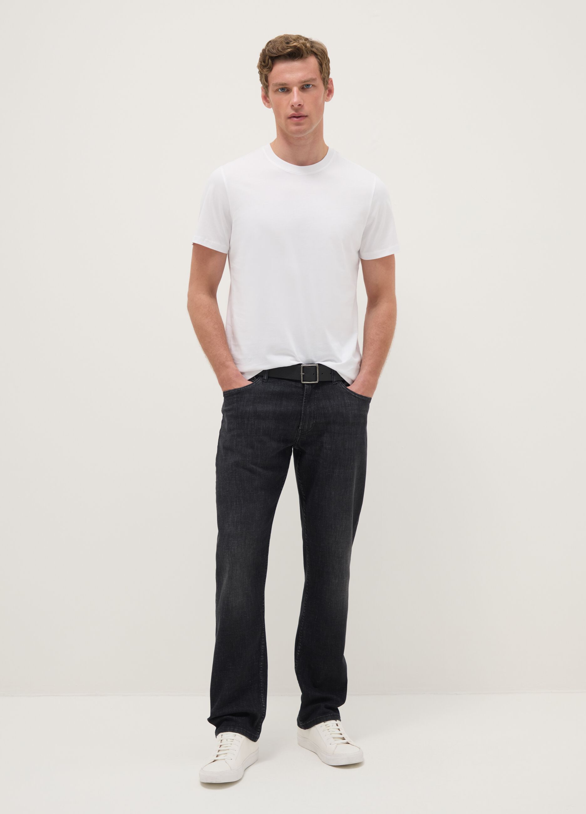 Black stretch cotton jeans comfort fit