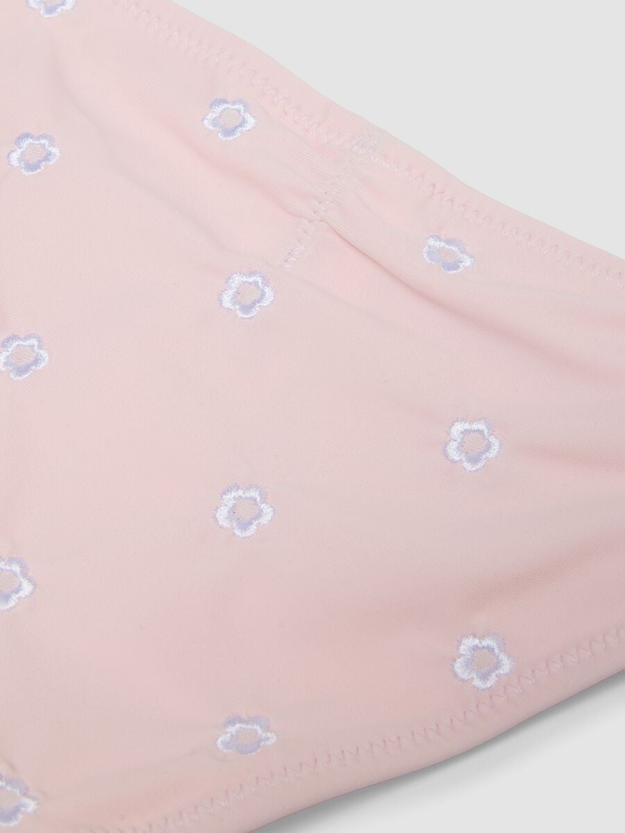 Pink stretch bikini with floral embroidery_3