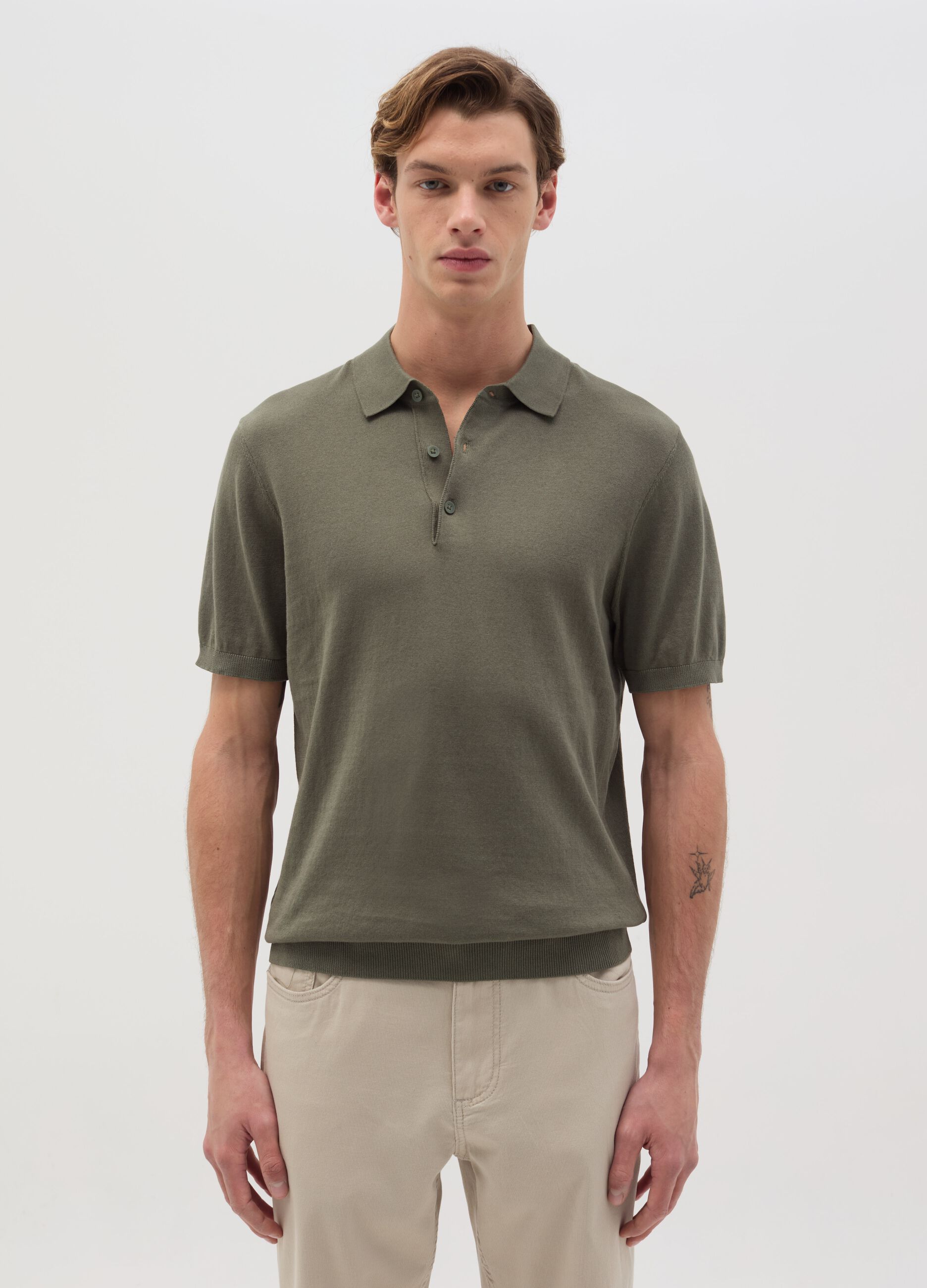 Polo in cotone tinta unita