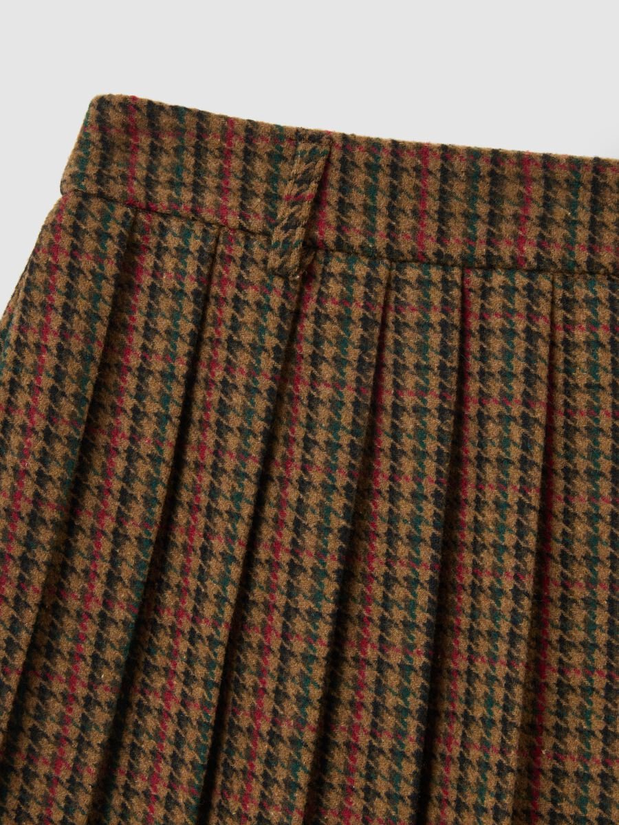 Brown wool-blend pleated skirt_6