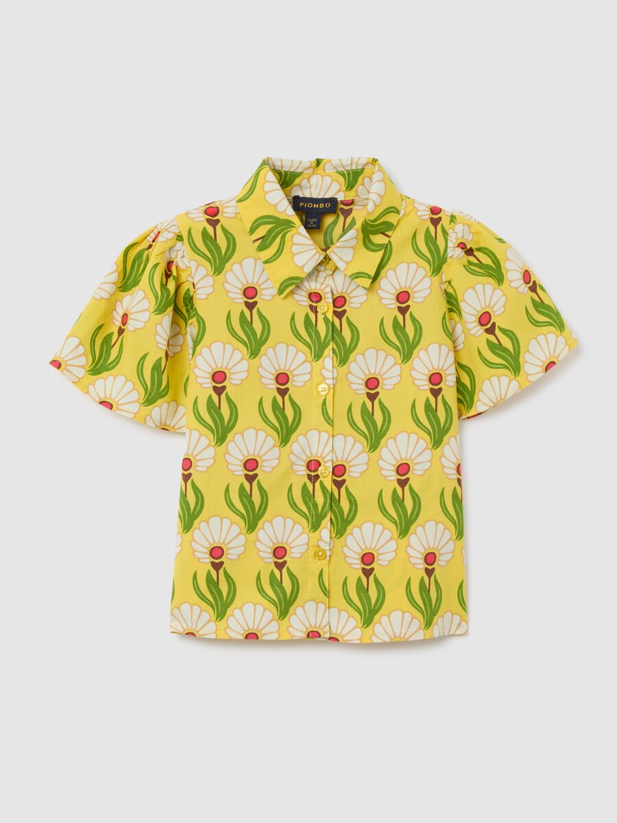 Girls' multicolour pure cotton regular fit shirt with floral print_3
