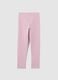 Girls' pink cotton stretch leggings, regular fit_1