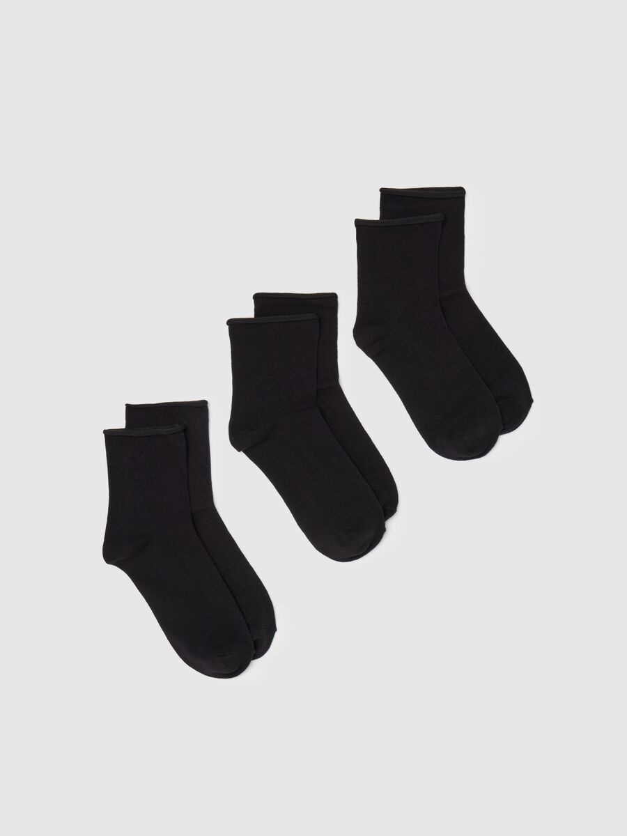 Tripack calze corte con piccolo risvolto_0