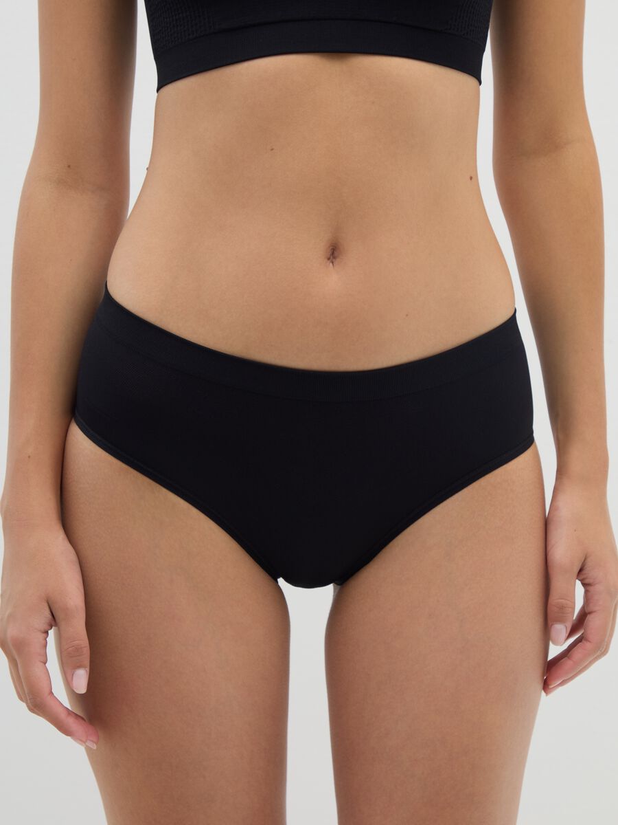 Slip in tessuto elasticizzato nero_1