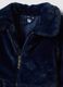 Giacca blu imbottita effetto peluche con zip_2