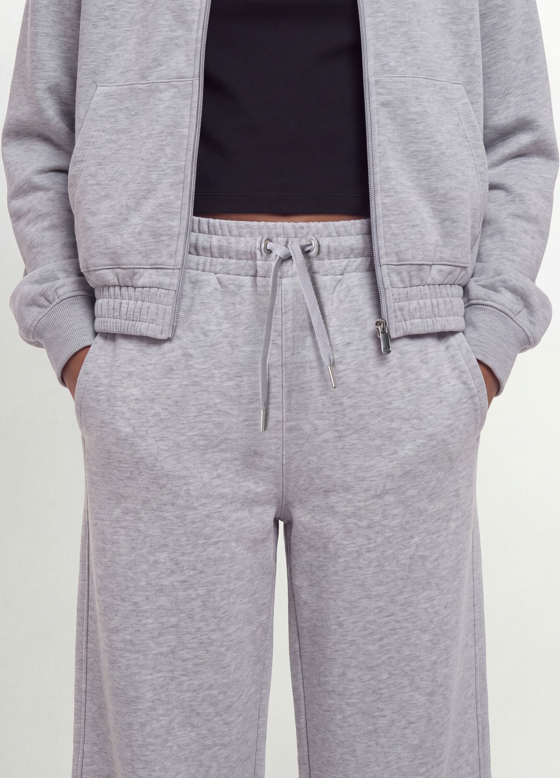 Girls&rsquo; grey culotte trousers in pure organic cotton