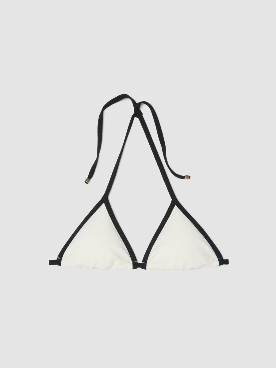 Multicolour triangle bikini top in stretch fabric_5