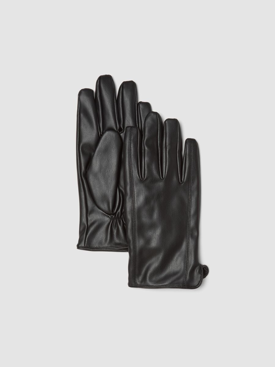 Black gloves with inner lining_0