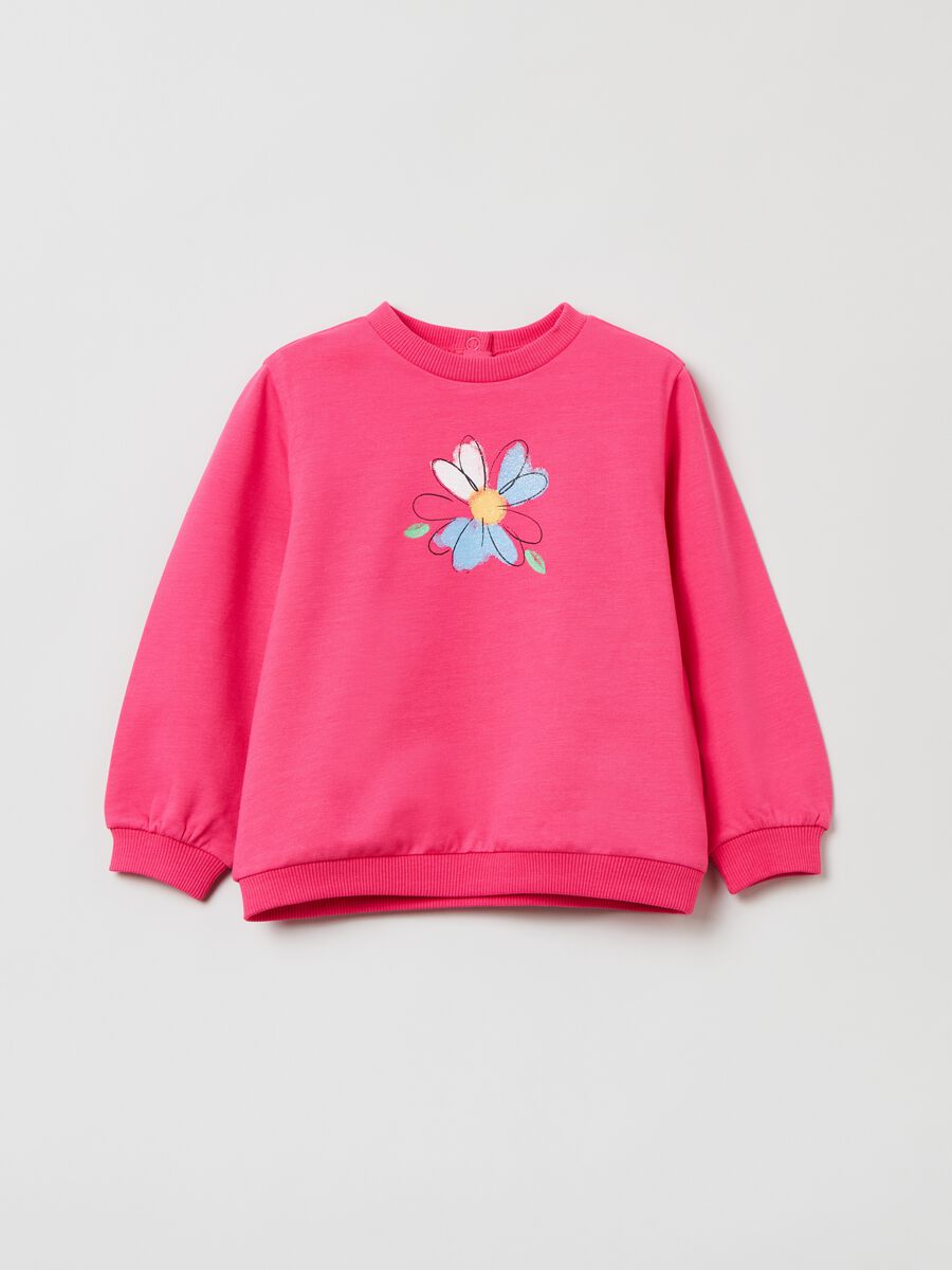 French terry sweatshirt with glitter print_0