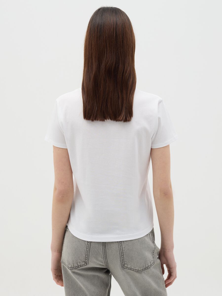 White T-shirt in cotton with "Attenzione mordo!" kitten print_3