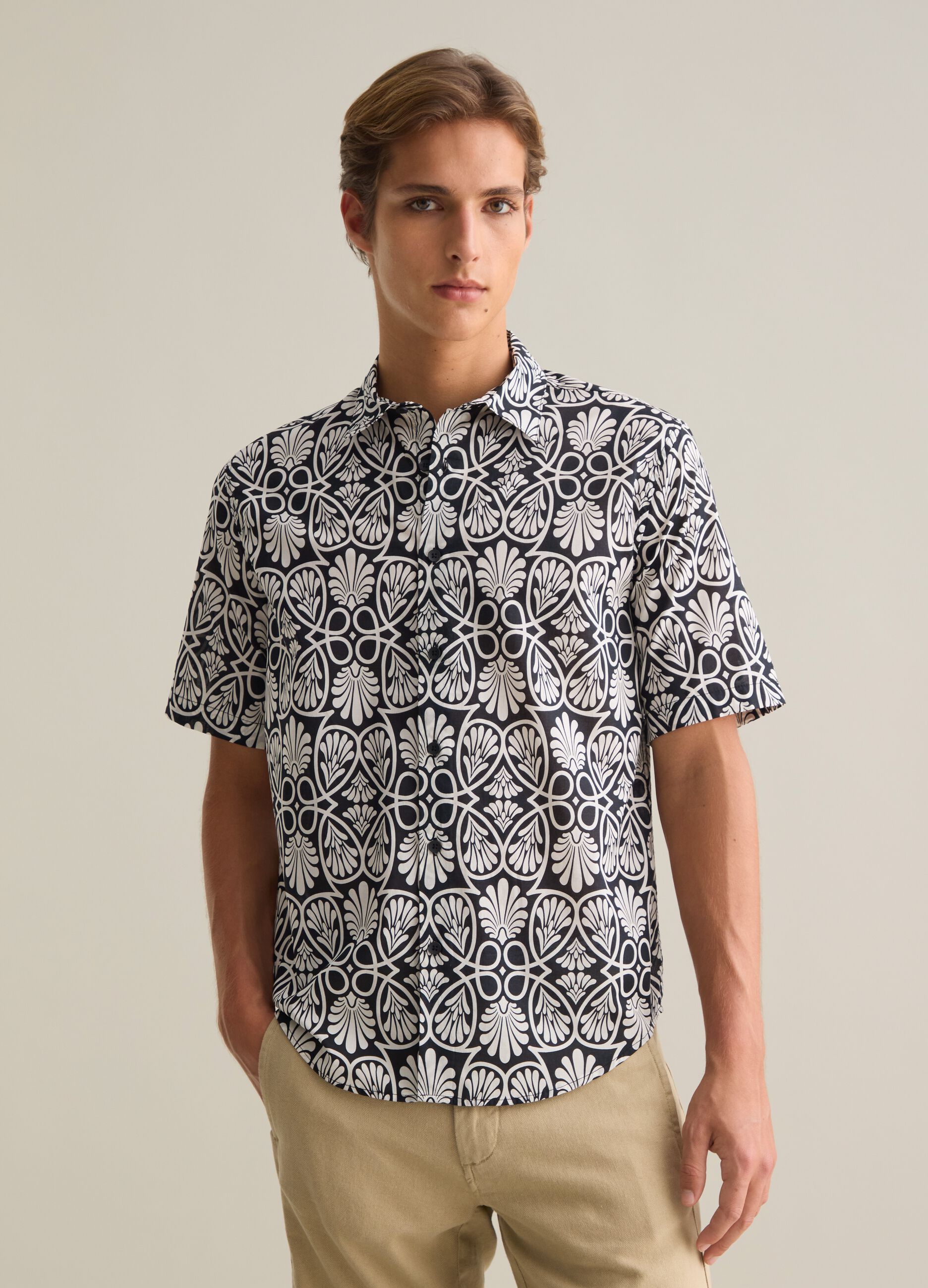 Men's pure cotton multicolor regular fit shirt