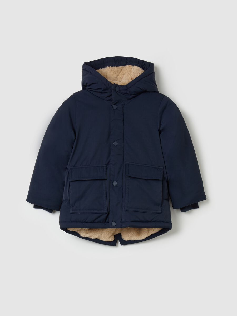 Parka with hood and sherpa lining_0
