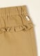 Beige pure cotton trousers with ruffle detail_1