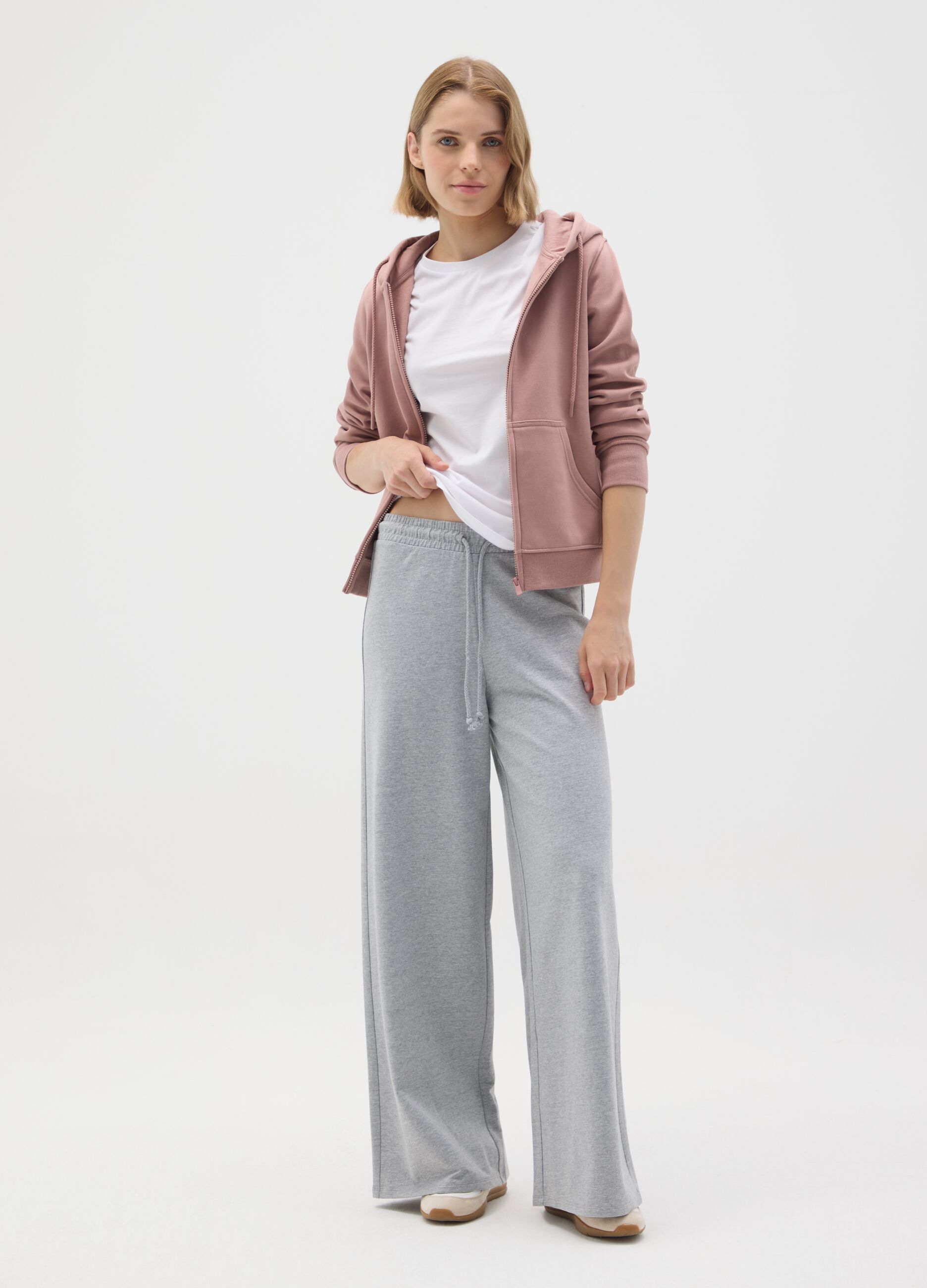 Grey pure cotton trousers regular fit