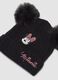 Cappello nero con pompon e ricamo Minnie_2
