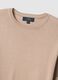 Beige crew neck pullover in regular fit cotton blend_5