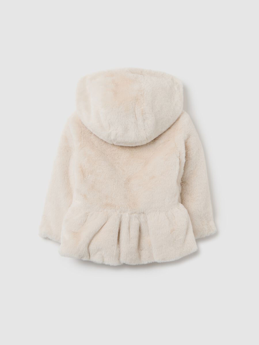 Giacca imbottita da bambina beige regular fit con cappuccio_1