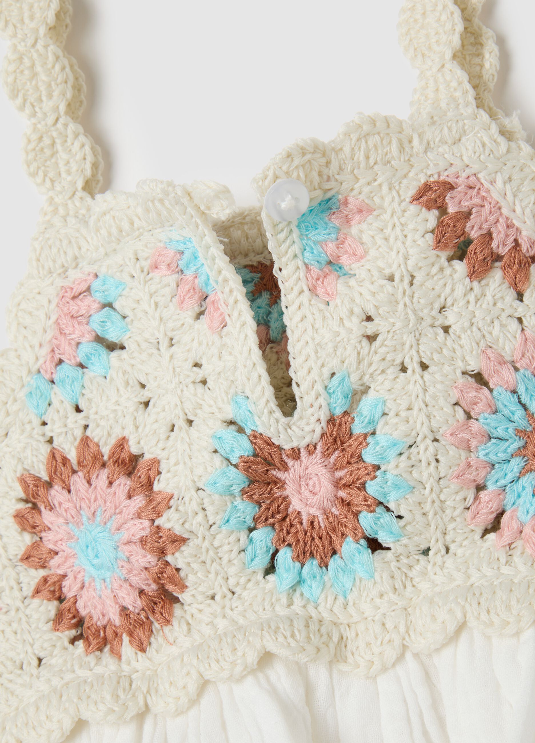 Vestito da bambina in puro cotone multicolor regular fit