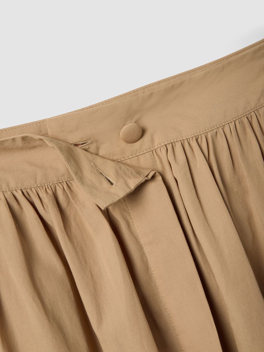 Beige long skirt in pure cotton_5