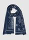 Pure blue cotton scarf with paisley pattern_0