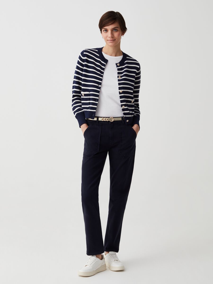 Straight-fit, cotton trousers_0