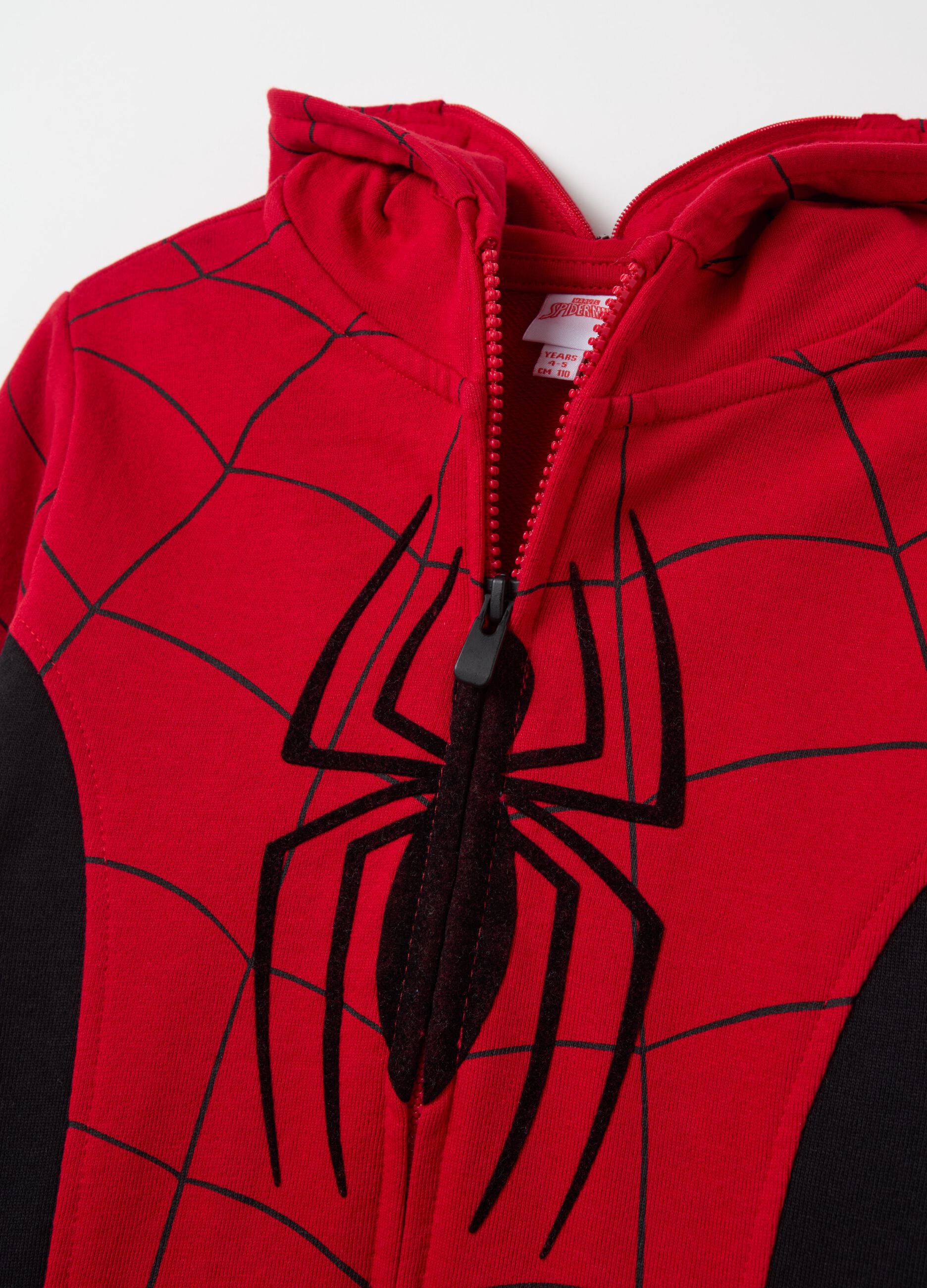 Full-zip sweatshirt in fleece with Spider-Man print