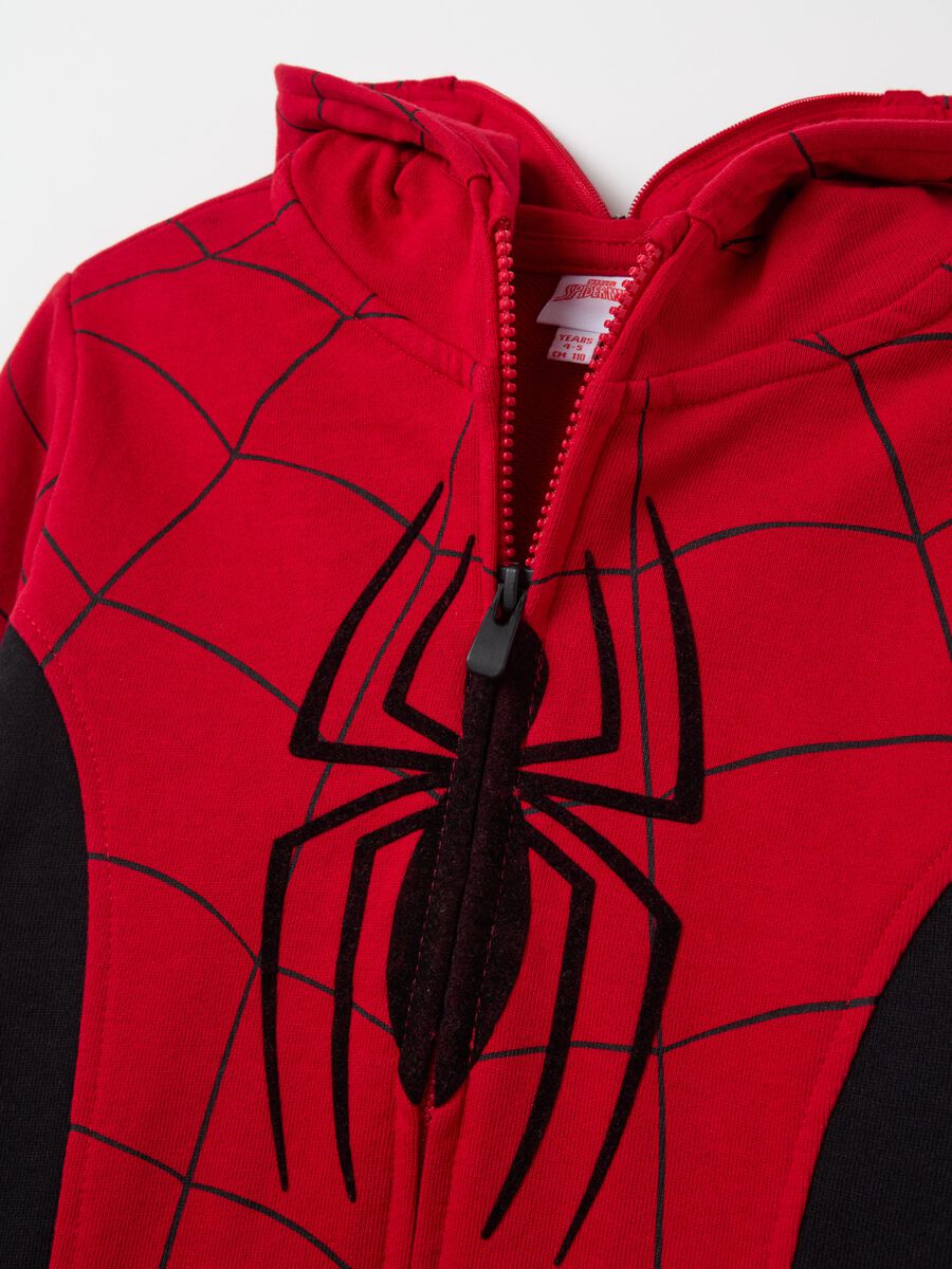 Full-zip sweatshirt in fleece with Spider-Man print_2