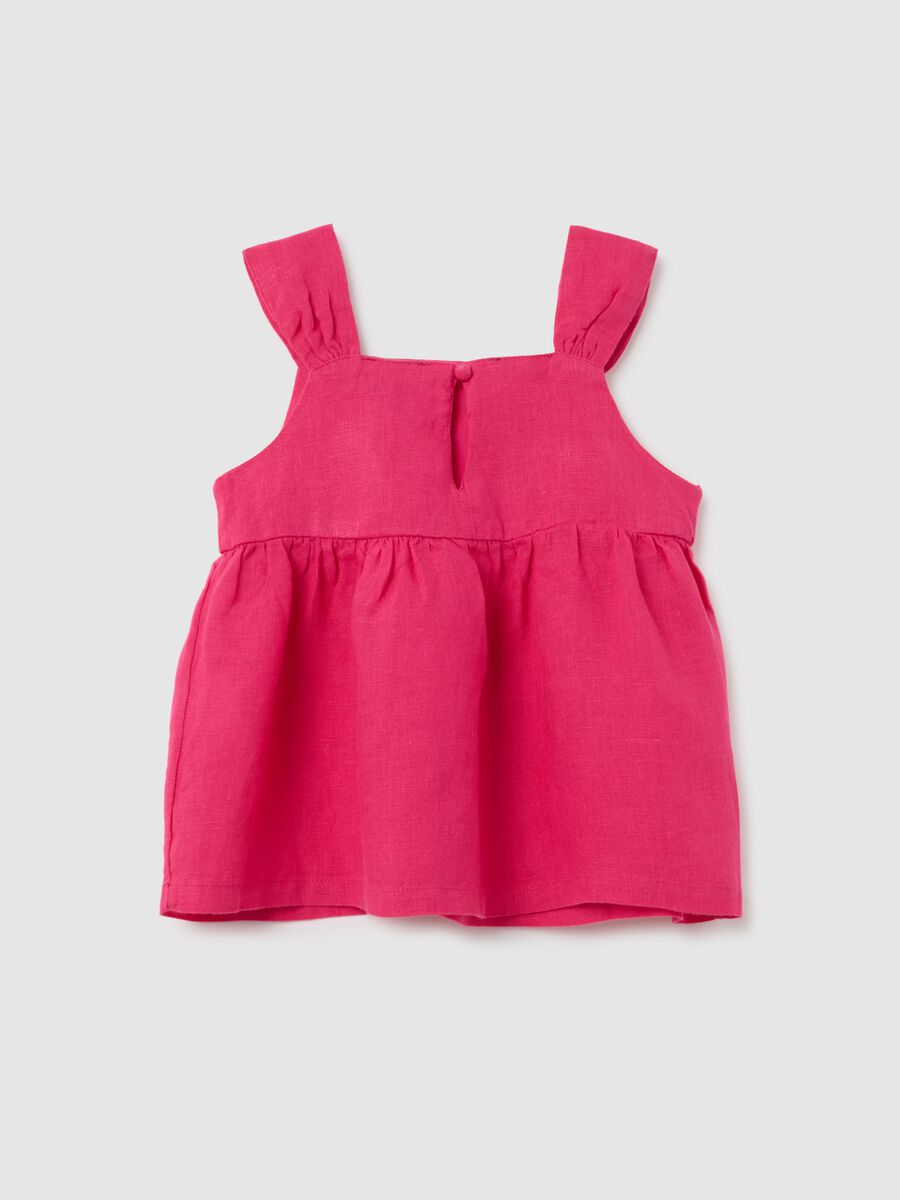 Regular fit girl’s pink linen dress_4