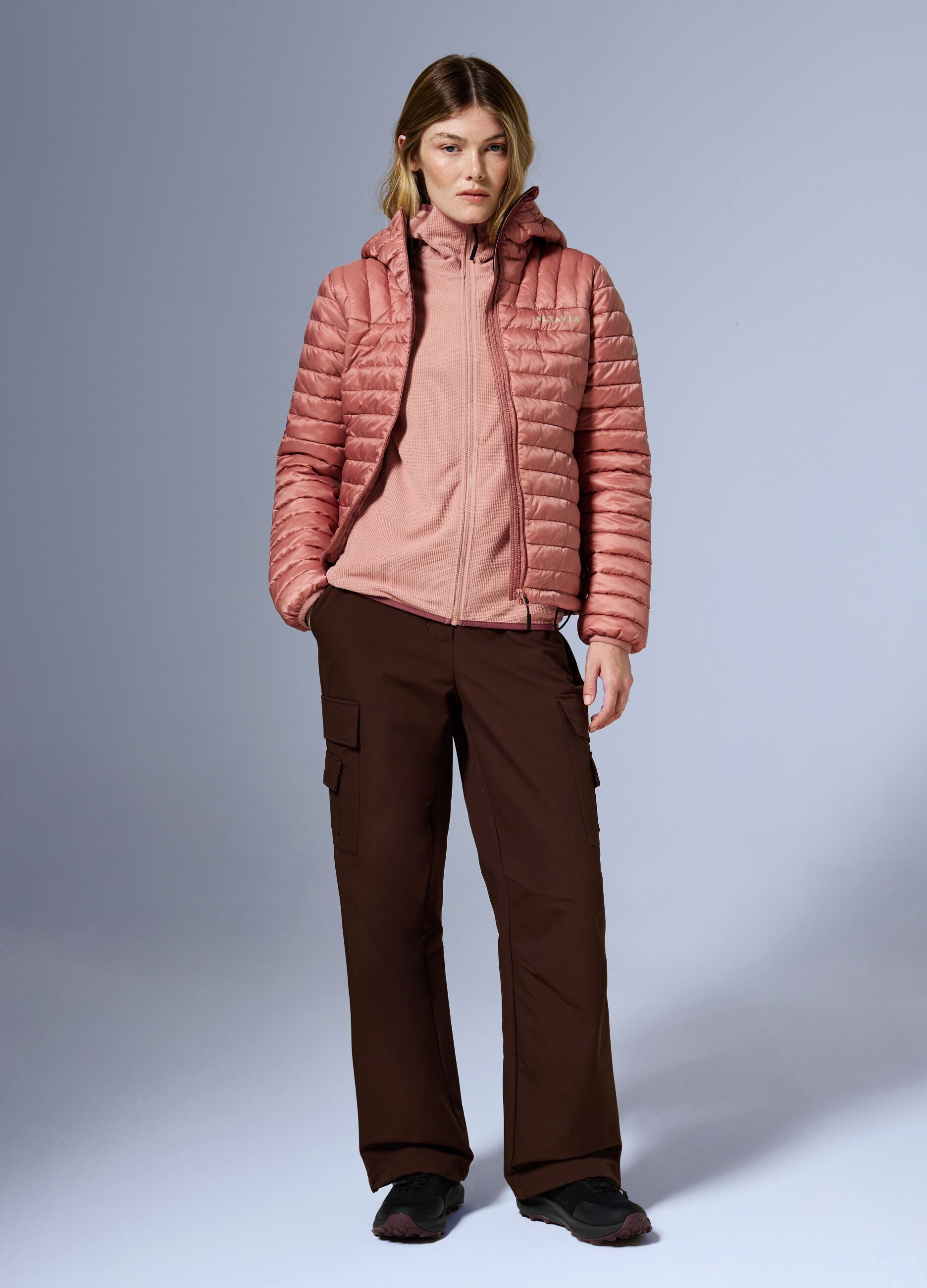 Full Zip Waffle Fleece Hoodie ALTAVIA WITH DEBORAH COMPAGNONI