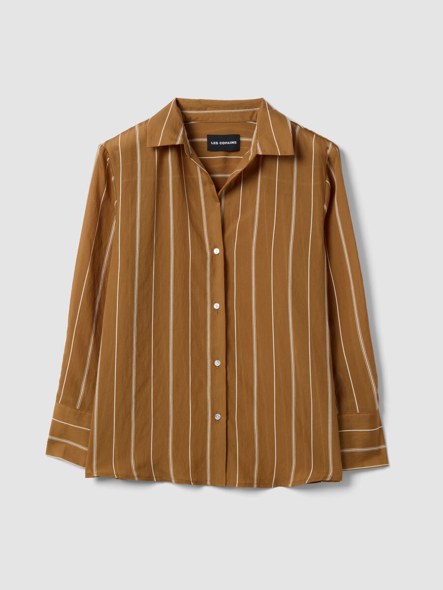 Camicia in misto lyocell a righe multicolor regular fit_4