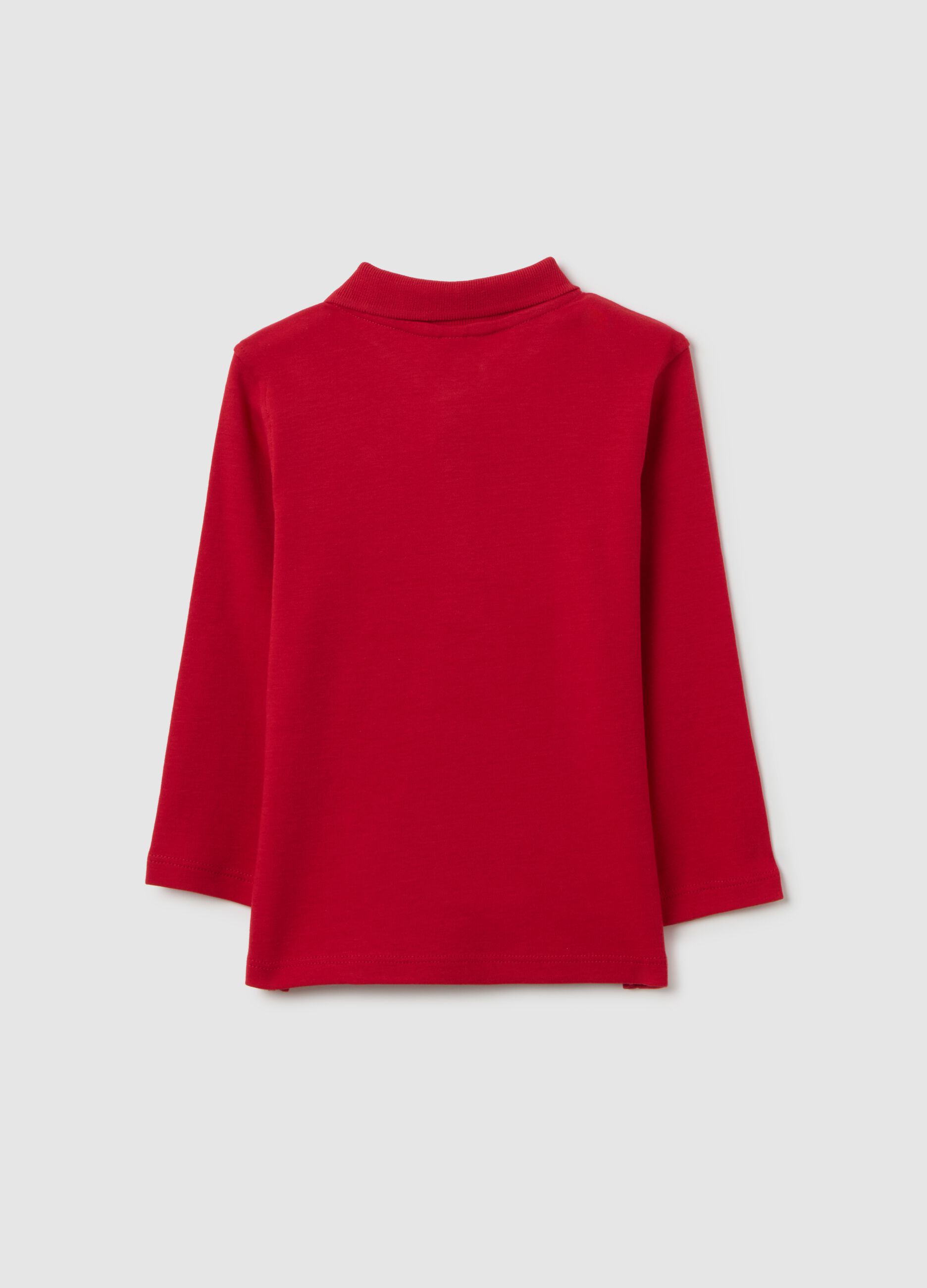 Polo da bambino in puro cotone rosso regular fit