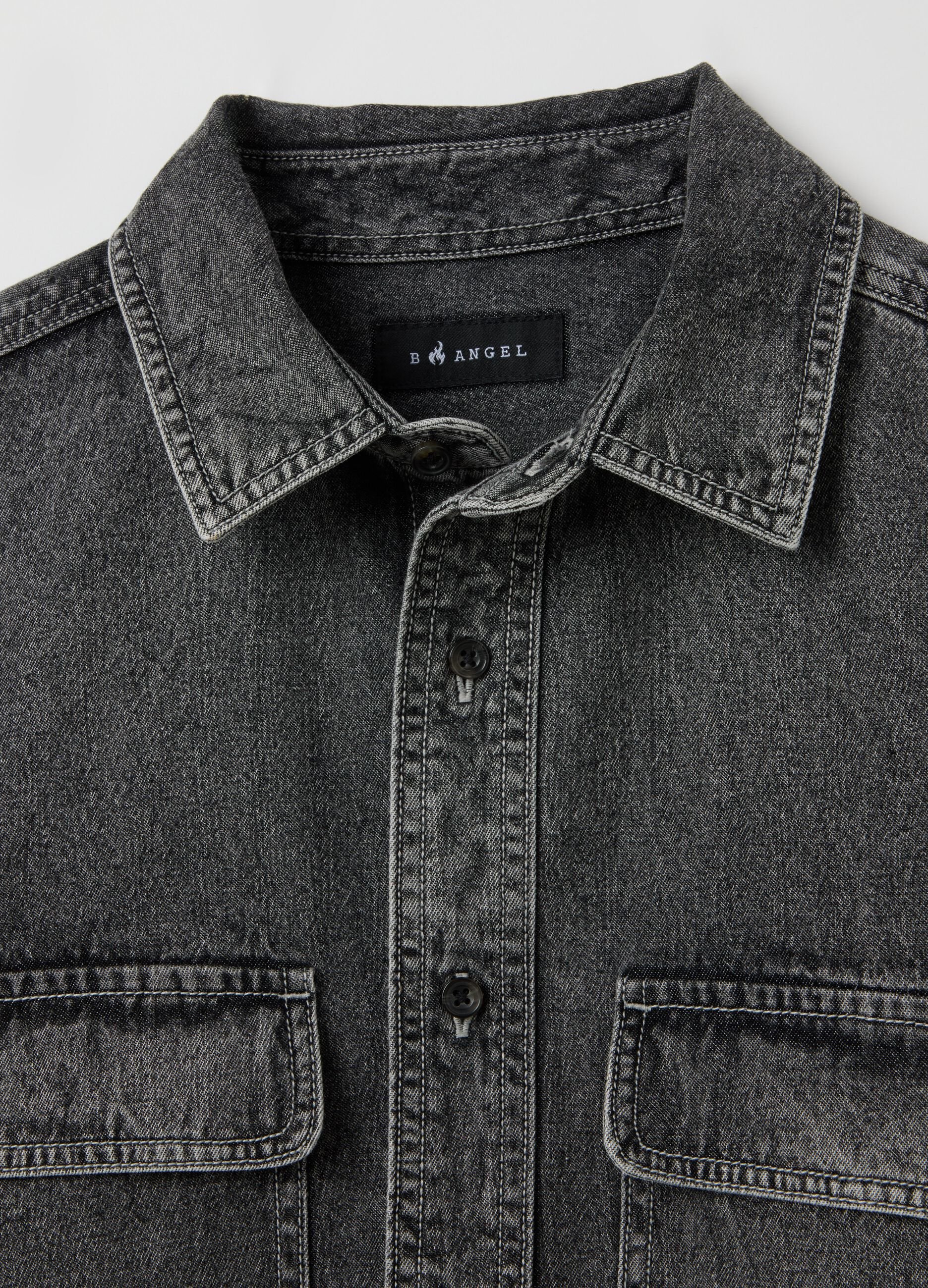 Grey pure cotton shirt regular fit